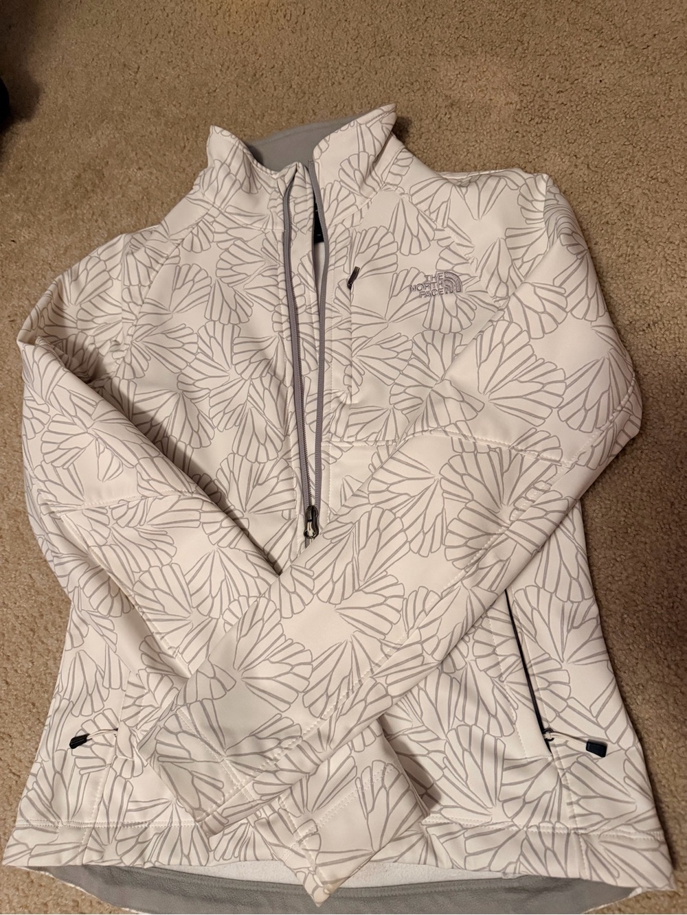 The North Face White Floral-Print Softshell Jacket